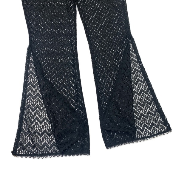 Black Crochet Festival Swim Cover-up Pants - Picture 3 of 12